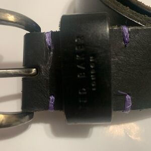 Ted Baker made in Italy leather belt with silver buckle
